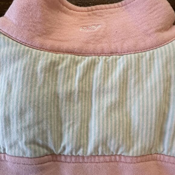 Vineyard Vines Womens Pink and Mint Whale Embroidered Shep 1/4 Zip Shirt Small - Picture 5 of 9